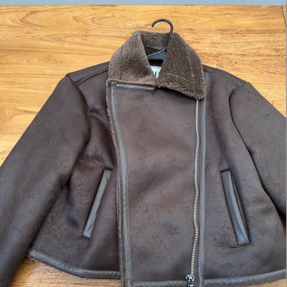 Zara DOUBLE SIDED SHORT JACKET - Brown - Picture 6 of 11